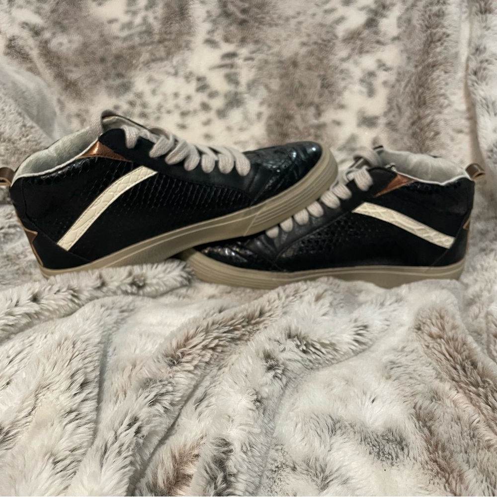 Step Up Your Style: Black Python High-Top Sneakers - image 6
